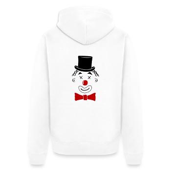 clown - Unisex Premium Bio Zip Hoodie - Weiß - Hinten - Thijin (182cm)