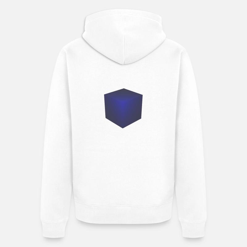 3d cube bleu - Veste à capuche bio Premium Unisexe - blanc