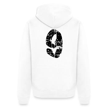 9 - Unisex Premium Bio Zip Hoodie - Weiß - Hinten - Thijin (182cm)