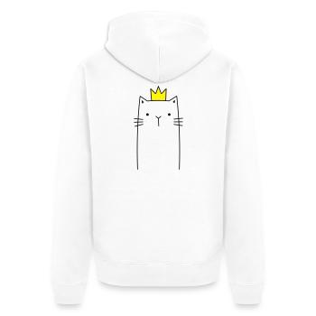 Cat with crown Prince princess gift - Unisex Premium Organic Zip Hoodie - white - Back - Thijin (182cm)