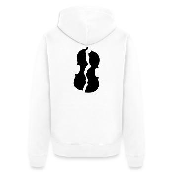 Geige zerbrochen - Unisex Premium Bio Zip Hoodie - Weiß - Hinten - Thijin (182cm)