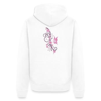 Cherry Blossom Flowers Spring Sakura - Unisex Premium Organic Zip Hoodie - white - Back - Thijin (182cm)