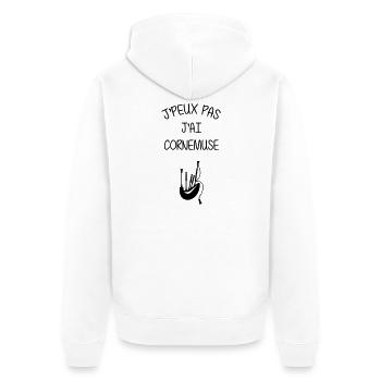 Cornemuse / Ecosse / Instrument de Musique - Veste à capuche bio Premium Unisexe - blanc - Dos - Thijin (182cm)
