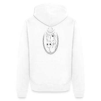 Cooles Pony - Unisex Premium Bio Zip Hoodie - Weiß - Hinten - Thijin (182cm)