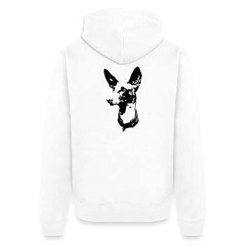 Tête de podenco - Veste à capuche bio Premium Unisexe - blanc - Dos - Thijin (182cm)