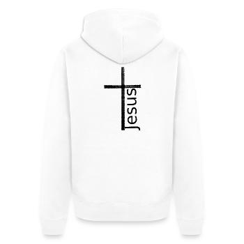 Jesus Christus Kreuz Ostern - Unisex Premium Bio Zip Hoodie - Weiß - Hinten - Thijin (182cm)