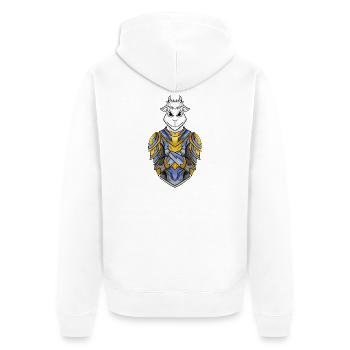 Knight Goat cool - Unisex Premium Organic Zip Hoodie - white - Back - Thijin (182cm)