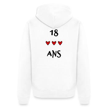 18. 18 JAHRE ALT. 18. JAHRESTAG. 18. GEBURTSTAG. - Unisex Premium Bio Zip Hoodie - Weiß - Hinten - Thijin (182cm)