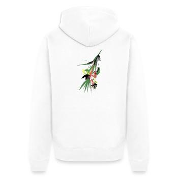 Tropical color explosion - Unisex Premium Organic Zip Hoodie - white - Back - Thijin (182cm)