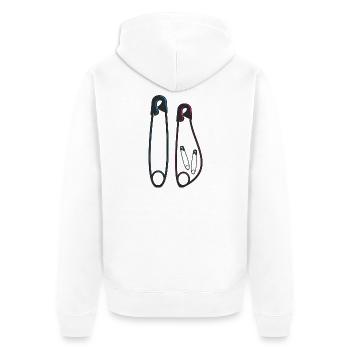 Pregnancy Announcement Gemini Baby Parents - Unisex Premium Organic Zip Hoodie - white - Back - Thijin (182cm)