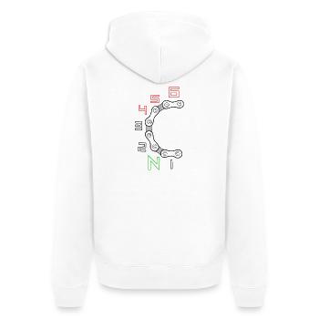 Basketball Faith Emblem Philippians 4:13 - Unisex Premium Organic Zip Hoodie - white - Back - Thijin (182cm)
