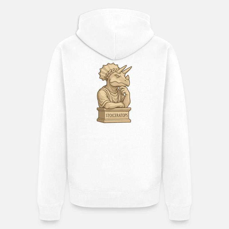 Stoiceratops - Unisex Premium Bio Zip Hoodie - Weiß