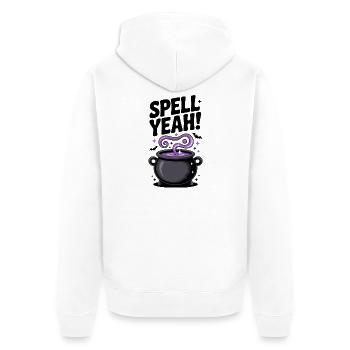 Spell Yeah! - Unisex Premium Organic Zip Hoodie - white - Back - Thijin (182cm)