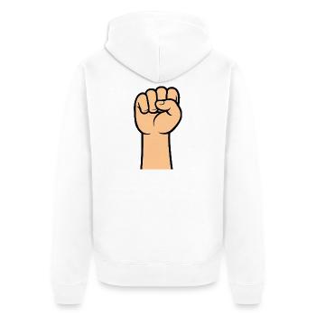 Powerful fists - Unisex Premium Organic Zip Hoodie - white - Back - Thijin (182cm)