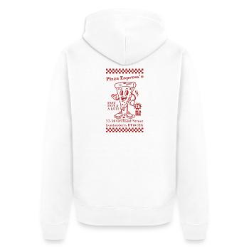Retro-Maskottchen Espresso-Pizza - Unisex Premium Bio Zip Hoodie - Weiß - Hinten - Thijin (182cm)
