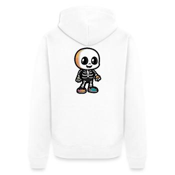 Skeleton Cute Halloween Comic - Unisex Premium Organic Zip Hoodie - white - Back - Thijin (182cm)