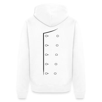 Chef Code Chef Uniform Line Art  Koch Jacke - Unisex Premium Bio Zip Hoodie - Weiß - Hinten - Thijin (182cm)