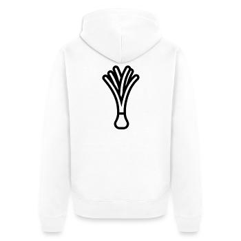 leek - Unisex Premium Organic Zip Hoodie - white - Back - Thijin (182cm)