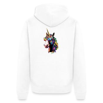 Licorne Poney Cavalier Chevaux Équitation Licornes - Veste à capuche bio Premium Unisexe - blanc - Dos - Thijin (182cm)