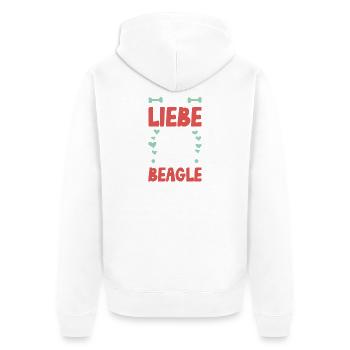 I love my beagle paw heart - Unisex Premium Organic Zip Hoodie - white - Back - Thijin (182cm)