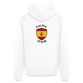 Palma Spanien Schildflagge - Unisex Premium Bio Zip Hoodie - Weiß - Hinten - Thijin (182cm)