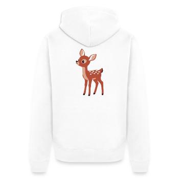 Style minimaliste curieux et curieux - Veste à capuche bio Premium Unisexe - blanc - Dos - Thijin (182cm)
