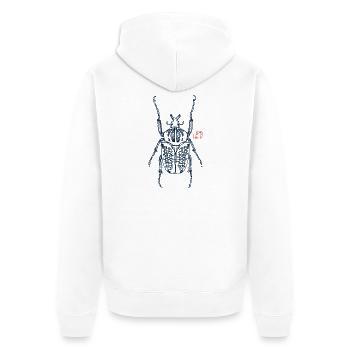 Insecte marcheur avec tampon kanji japonais - Veste à capuche bio Premium Unisexe - blanc - Dos - Thijin (182cm)