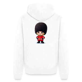 Niedlicher London Palastwächter Cartoon - Unisex Premium Organic Zip Hoodie - white - Back - Thijin (182cm)