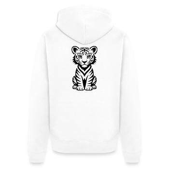 Illustration des lignes de tigre - Veste à capuche bio Premium Unisexe - blanc - Dos - Thijin (182cm)