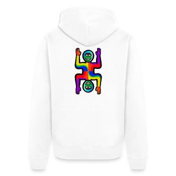 Rainbow Two Faces Figure - Unisex Premium Organic Zip Hoodie - white - Back - Thijin (182cm)