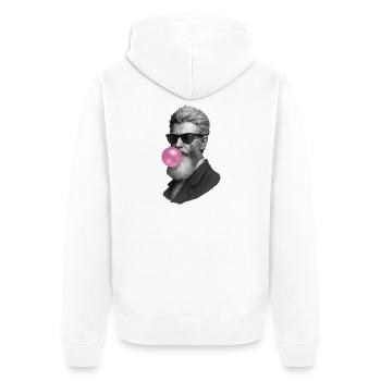 John Brown Bubble Gum. - Unisex Premium Bio Zip Hoodie - Weiß - Hinten - Thijin (182cm)