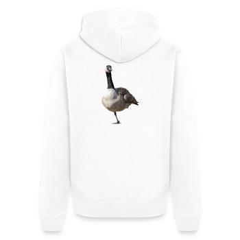 Kanadische Gans auf einem Bein - Unisex Premium Bio Zip Hoodie - Weiß - Hinten - Thijin (182cm)