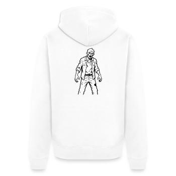 Zombie - Unisex Premium Bio Zip Hoodie - Weiß - Hinten - Thijin (182cm)