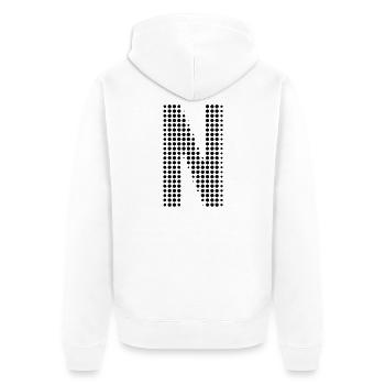 Letter N – Dot Pattern Initial Design - Unisex Premium Organic Zip Hoodie - white - Back - Thijin (182cm)