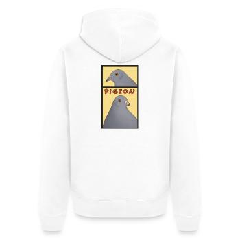Tauben Panel Pop-Art - Unisex Premium Bio Zip Hoodie - Weiß - Hinten - Thijin (182cm)