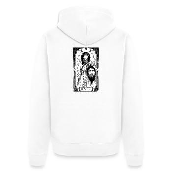 Justice – Judith & Holopherne Tarot Card Sticker - Veste à capuche bio Premium Unisexe - blanc - Dos - Thijin (182cm)