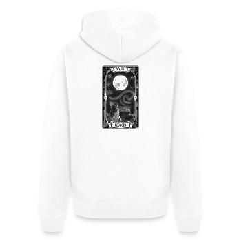 Der Mond – Die Sternennacht Gotische Tarotkarte - Unisex Premium Bio Zip Hoodie - Weiß - Hinten - Thijin (182cm)