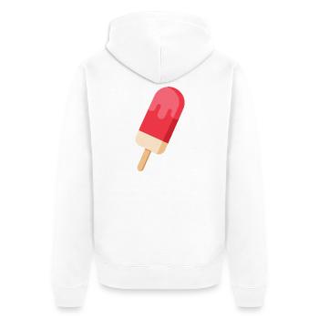 Eis am Stiel am Stiel - Unisex Premium Bio Zip Hoodie - Weiß - Hinten - Thijin (182cm)