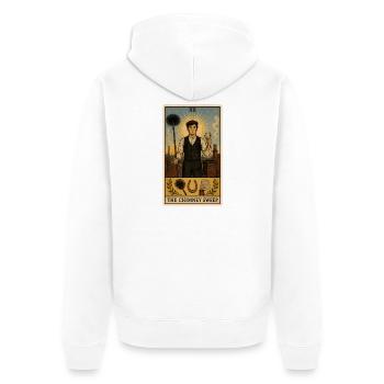 Ramoneur | Tarot du Porte-bonheur - Veste à capuche bio Premium Unisexe - blanc - Dos - Thijin (182cm)