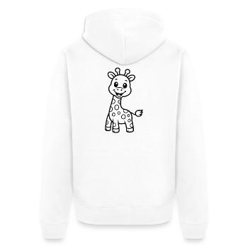 Süße Giraffe Kinder Tiermotiv - Unisex Premium Bio Zip Hoodie - Weiß - Hinten - Thijin (182cm)