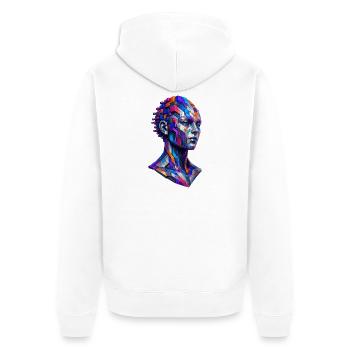 Mosaic Portrait Farbrausch - Unisex Premium Organic Zip Hoodie - white - Back - Thijin (182cm)