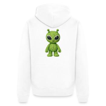 Knitted Alien - Unisex Premium Organic Zip Hoodie - white - Back - Thijin (182cm)