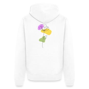 Lineart flower with pastel shapes - Unisex Premium Organic Zip Hoodie - white - Back - Thijin (182cm)