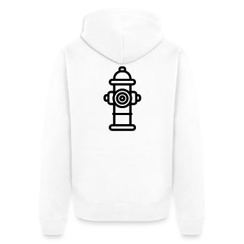 Hydrant - Unisex Premium Bio Zip Hoodie - Weiß - Hinten - Thijin (182cm)