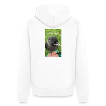  Süße Dohle - Kleiner Schatz - Unisex Premium Bio Zip Hoodie - Weiß - Hinten - Thijin (182cm)