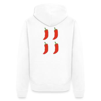 Vierfach Chili Muster - Unisex Premium Bio Zip Hoodie - Weiß - Hinten - Thijin (182cm)