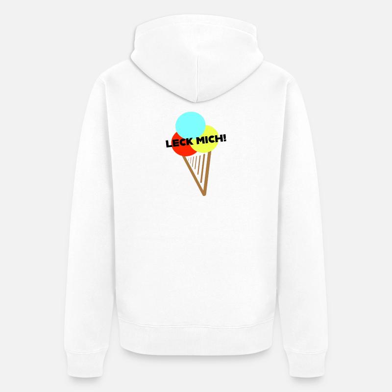 Ach, Leck mich! - Unisex Premium Bio Zip Hoodie - Weiß