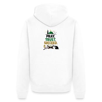 Muslim Religious Message, Faith and Success - Unisex Premium Organic Zip Hoodie - white - Back - Thijin (182cm)