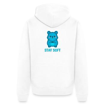 Stay Soft Quokka Design - Veste à capuche bio Premium Unisexe - blanc - Dos - Thijin (182cm)