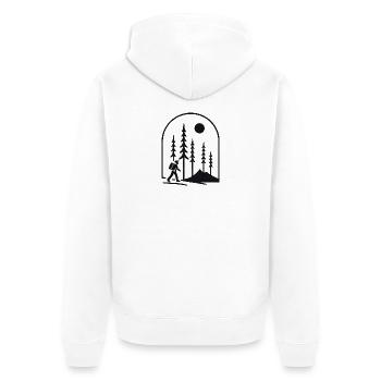 Nächtliche Wanderung im Wald Fans geschenkidee - Unisex Premium Bio Zip Hoodie - Weiß - Hinten - Thijin (182cm)